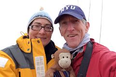 07D Charlotte Ryan, Dangles And Jerome Ryan Pose At The Front Of The Quark Expeditions Antarctica Cruise Ship At Deception Island.jpg